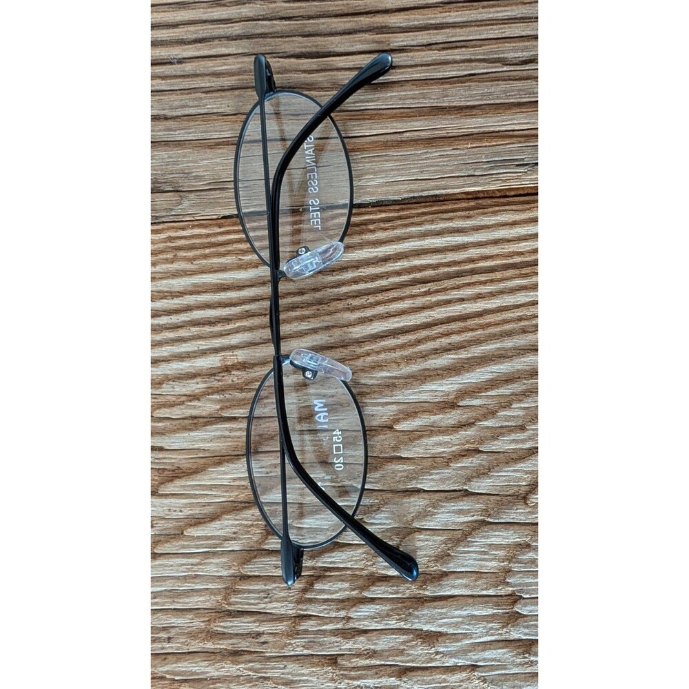 Matsushida Japanese Black Stainless Steel Full Rim Oval Eyeglasses Frame Only - Picture 3 of 16